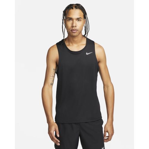 Nike Mens Dri-FIT Miler Tank Black/Reflective Silver