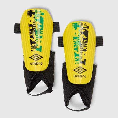 Umbro Junior Formation Shinguard With Ankle Sock Safety Yellow/Black/Golf Green