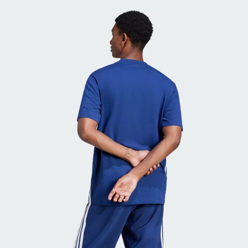 Adidas Mens 3 Stripes Single Jersey Tee Dark Blue/Black