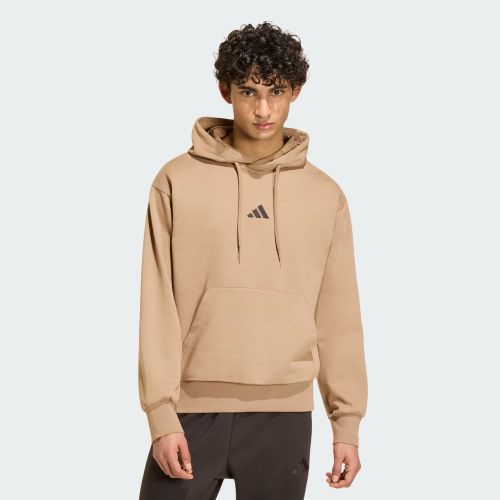 Adidas Mens Essentials Feel Cozy Hoodie Khaki Six/Black