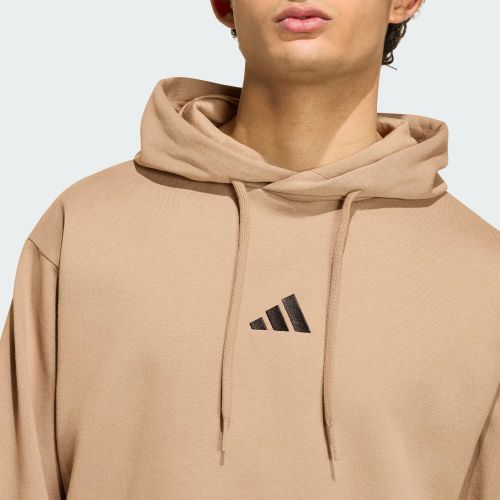 Adidas Mens Essentials Feel Cozy Hoodie Khaki Six/Black
