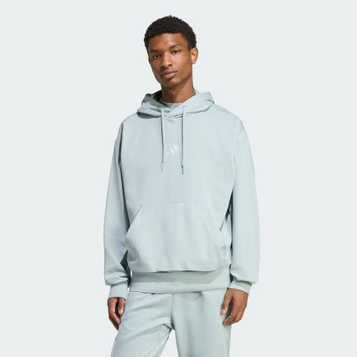 Adidas Mens Feel Cozy Hoodie Wonder Sage/White
