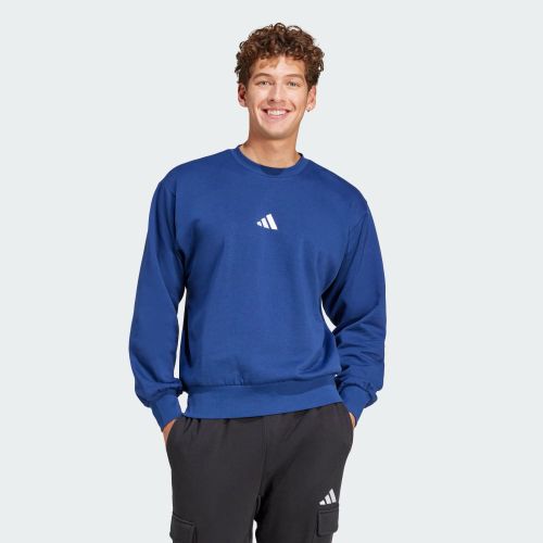 Adidas Mens Feelcozy Fleece Sweat Dark Blue/White