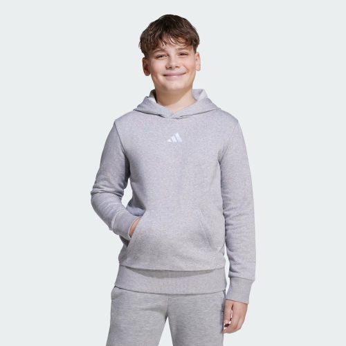 Adidas Kids Small Logo Fleece Hoodie Medium Grey Heather/White