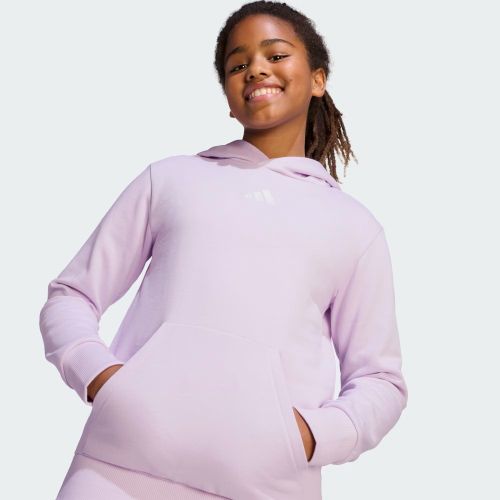 Adidas Kids Small Logo Fleece Hoodie Ice Lavendar/White