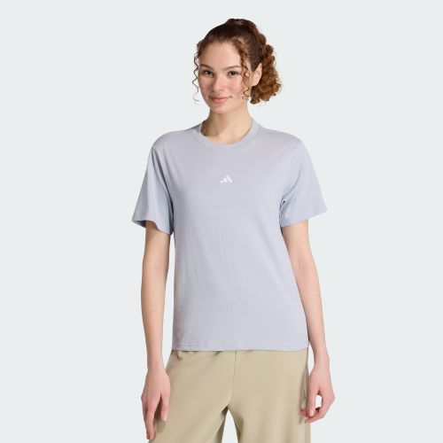Adidas Womens Small Logo Single Jersey Tee Halo Silver/White