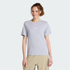 Adidas Womens Small Logo Single Jersey Tee Halo Silver/White