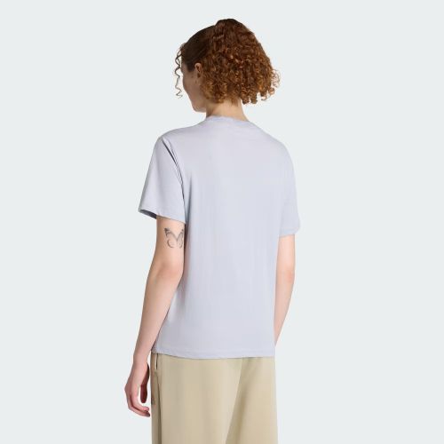 Adidas Womens Small Logo Single Jersey Tee Halo Silver/White