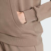 Adidas Womens Small Logo Feel Cozy Hoodie Khaki Six/White
