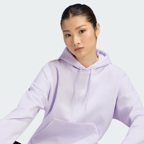 Adidas Womens Small Logo Feel Cozy Hoodie Frozen Purple/White