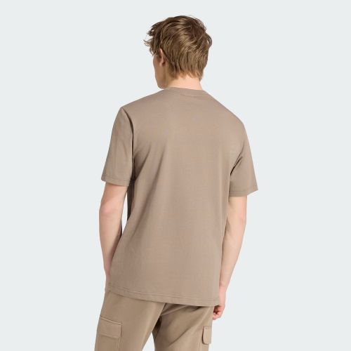 Adidas Mens Small Logo Single Jersey Tee Khaki Six/Black