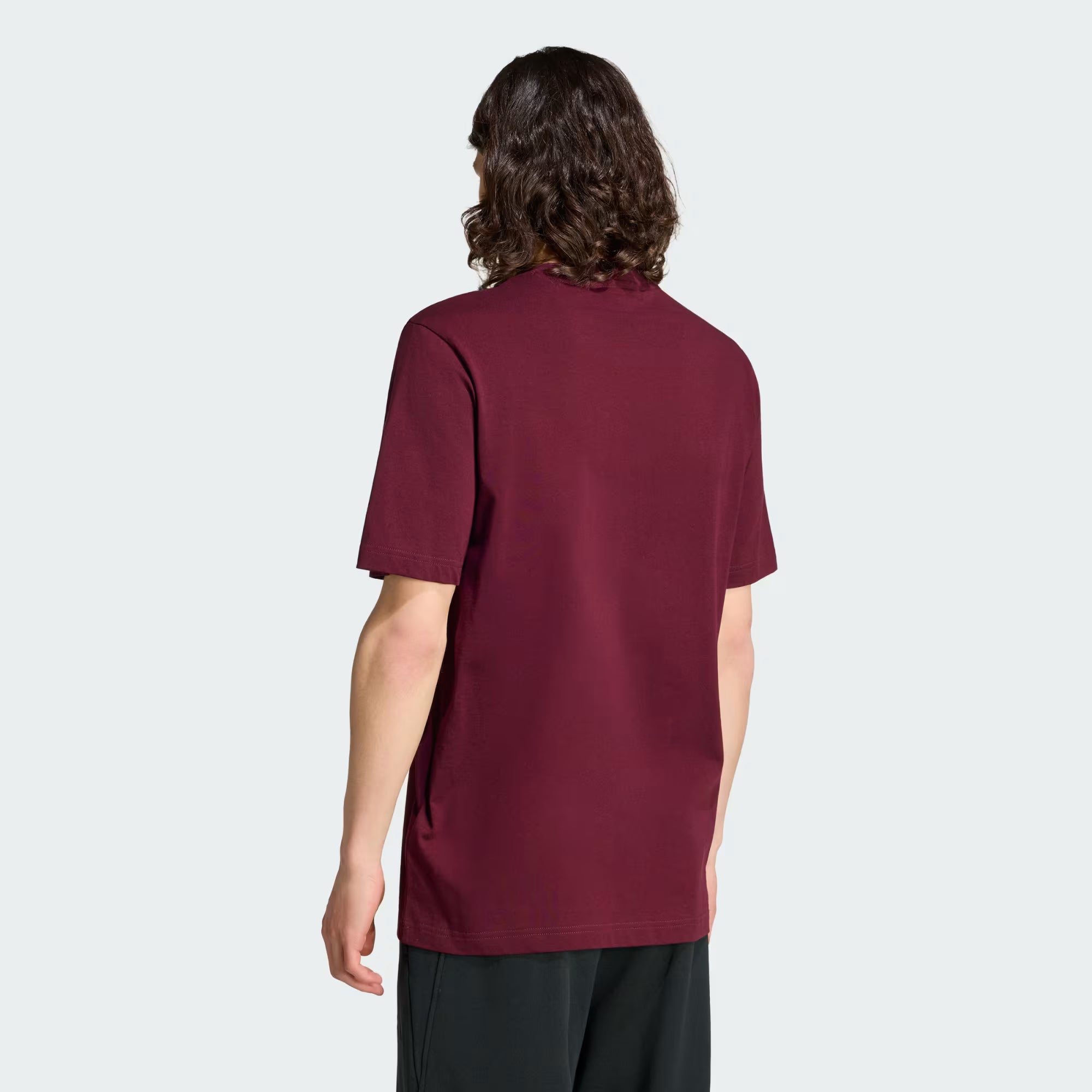 Adidas Mens Small Logo Single Jersey Tee Maroon/Black
