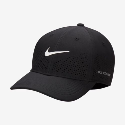 Nike Mens Dri-FIT ADV Club Structured Swoosh Cap Black/White