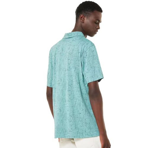 Oakley Mens Resist Jacquard Polo Shirt Pacific