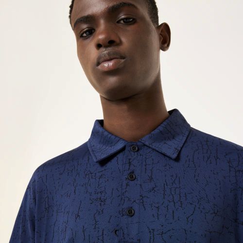 Oakley Mens Resist Jacquard Polo Shirt Abyss