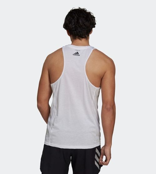 Adidas Mens Run Logo Tank White