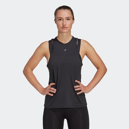 Adidas Womens Train Essentials 3 Bar Logo Tank Black