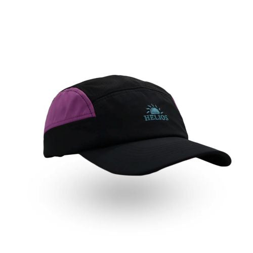 Helios Ultra Light 7 Panel Firm Brim Running Cap Charcoal Magenta