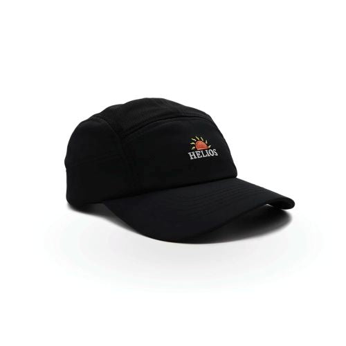 Helios Ultra Light 7 Panel Firm Brim Running Cap Black