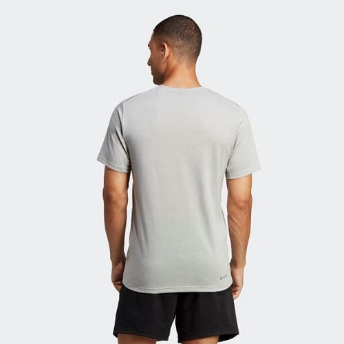 Adidas Mens Feelready Training Tee Medium Grey Heather/White/Black