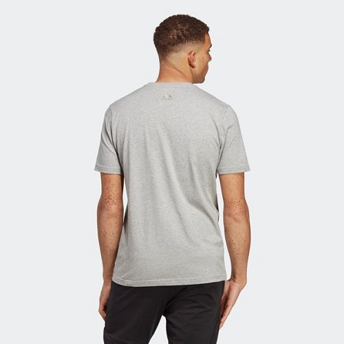 Adidas Mens Single Jersey Linear Logo Tee Medium Grey Heather