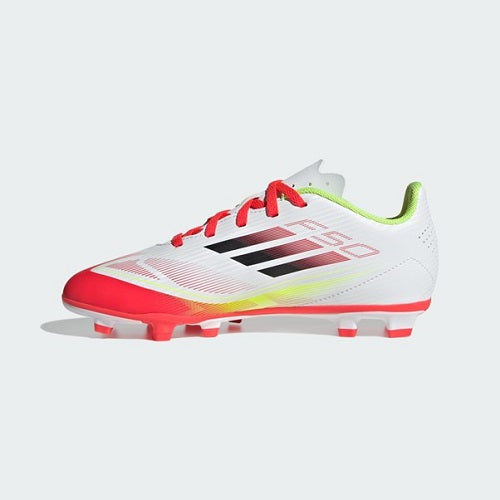 Adidas Kids F50 Club FG/MG Football Boots Cloud White/Core Black/Solar Yellow