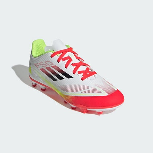 Adidas Kids F50 Club FG/MG Football Boots Cloud White/Core Black/Solar Yellow