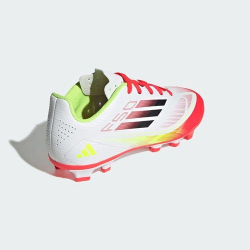 Adidas Kids F50 Club FG/MG Football Boots Cloud White/Core Black/Solar Yellow