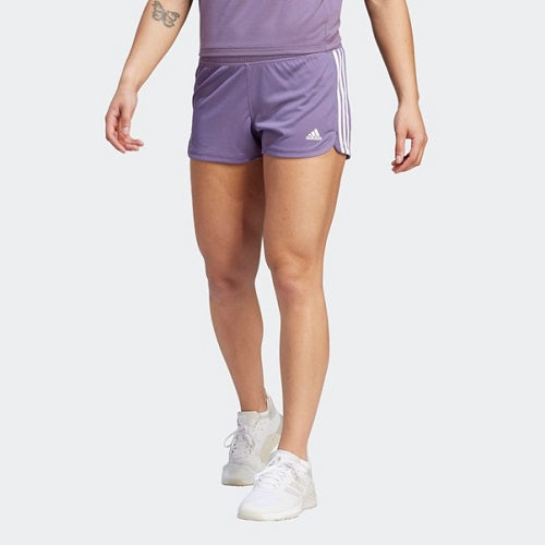 Adidas Womens Pacer 3 Stripes Knit Short Shadow Violet/White