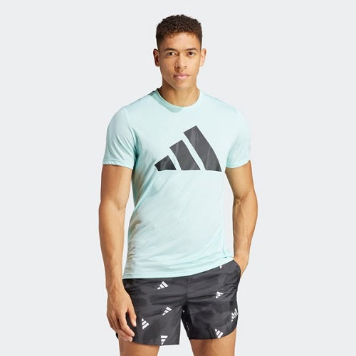 Adidas Mens Run It Badge of Sport Tee Semi Flash Aqua