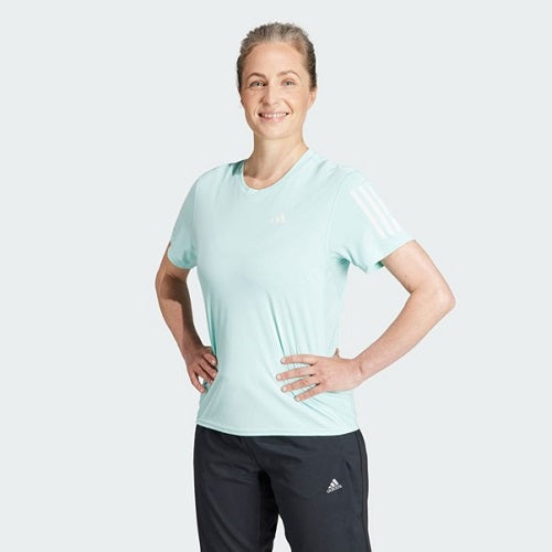 Adidas Womens Own The Run Tee Semi Flash Aqua/White