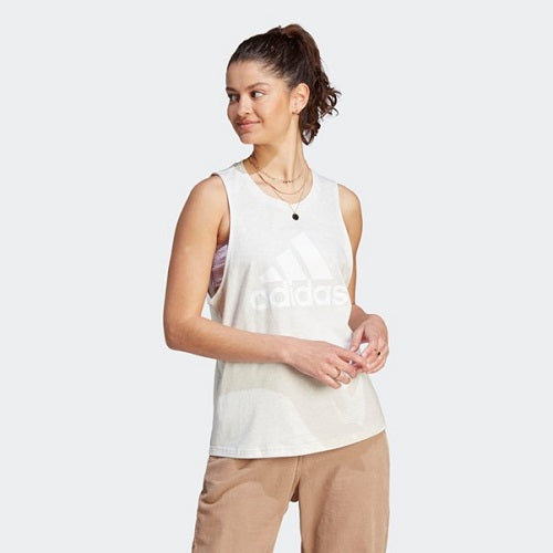 Adidas Womens Big Logo Tank Off White Mel/White