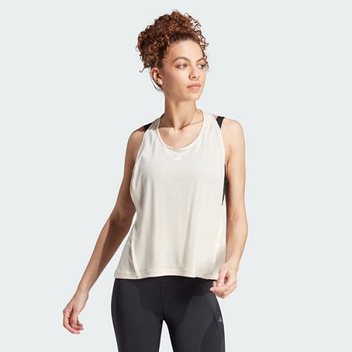 Adidas Womens Aeroready Power Tank Linen/White