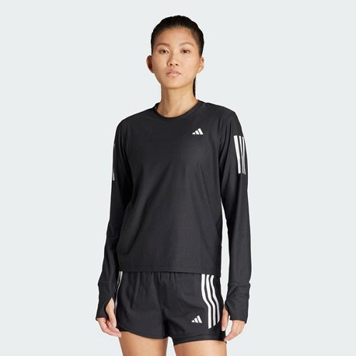 Adidas Womens Own The Run Long Sleeved Tee Black/White