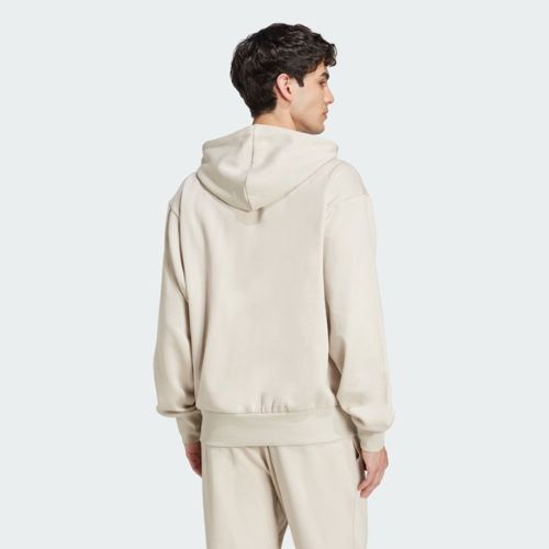 Adidas Mens Essentials Feel Cozy Hoodie Wonder Aluminium/White