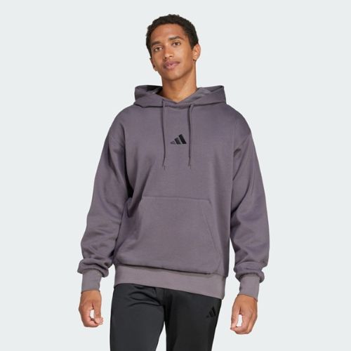 Adidas Mens Feel Cozy Hoodie Wonder Grey Strata/Black