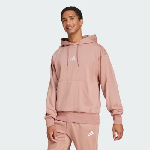 Adidas Mens Essentials Feel Cozy Hoodie Warm Clay/White