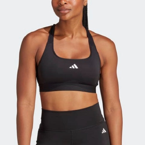 Adidas Womens PowerReact Training Medium Support Bra C-D Cup Black