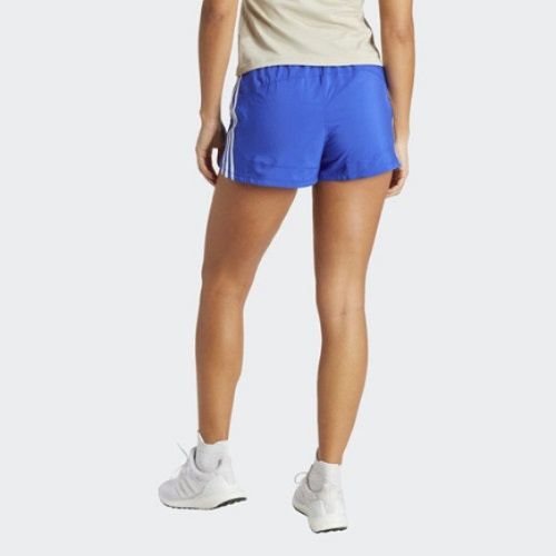 Adidas Womens Pacer High Rise 5 Inch Training Short Semi Lucid Blue/White