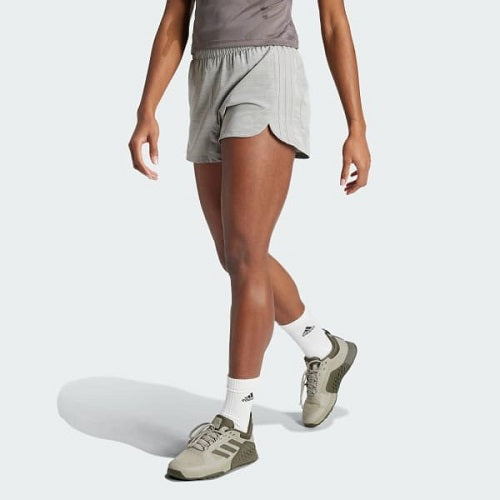 Adidas Womens Pacer High Rise 3 Inch Training Short MGH Solid Grey