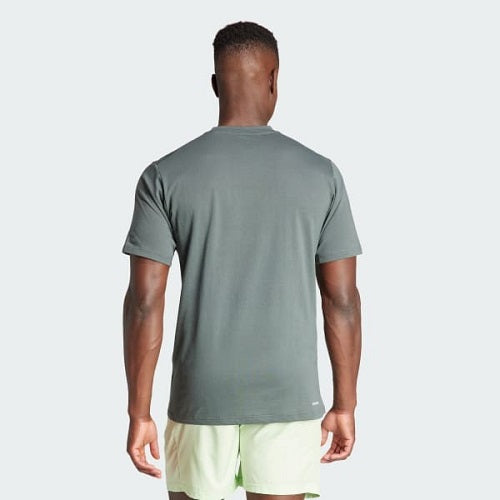 Adidas Mens Feelready Logo Training Tee Legend Ivy/Green Spark