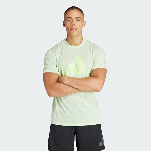 Adidas Mens Feelready Logo Training Tee Semi Green Spark/Green Spark