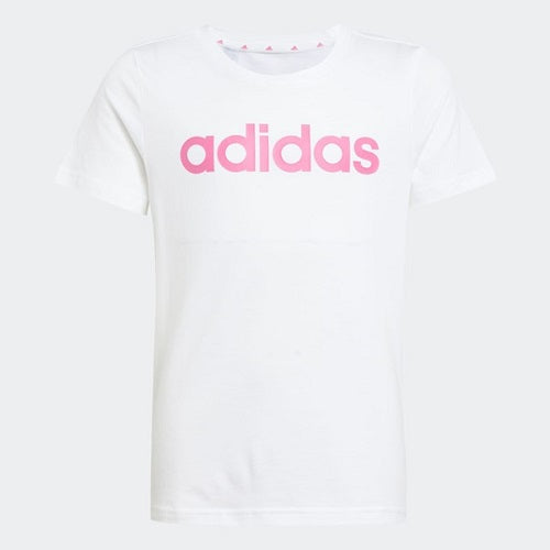 Adidas Kids Linear Tee White/Pulse Magenta