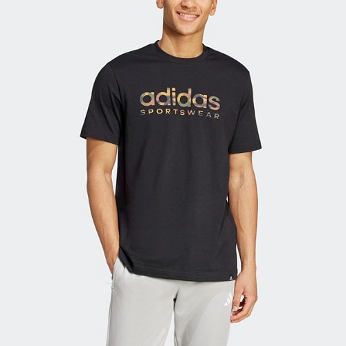 Adidas Mens Camo Linear Graphic Tee Black