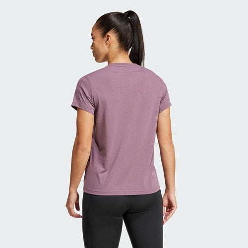 Adidas Womens Aeroready Minimal Branding Crew Tee Shadow Fig