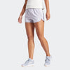 Adidas Womens Pacer 3S 3 Inch High Rise Woven Short Glory Grey/White