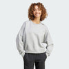 Adidas Womens Small Logo Feel Cozy Sweat Medium Grey Heather/White