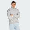 Adidas Mens All Season Fleece Quarter Zip Sweat Medium Grey Heather