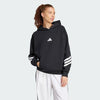 Adidas Womens Future Icons 3 Stripes OH Hoodie Black/White