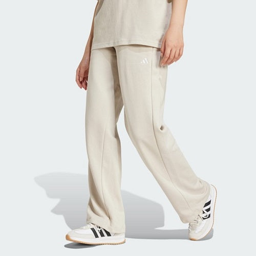 Adidas Womens Small Logo Feel Cozy Open Hem Pant Wonder Aluminium/White